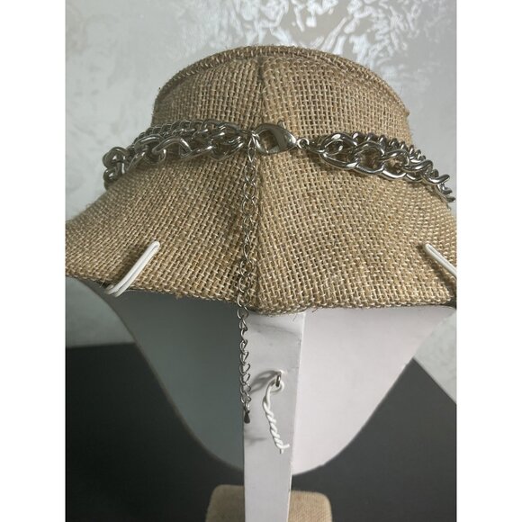 Love-Themed Multi-Strand Necklace With Heart & Key Charms Silver Tone - Picture 4 of 4